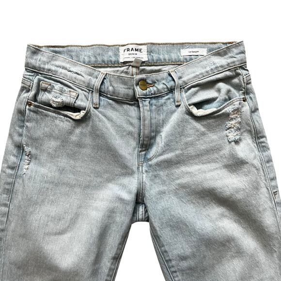 Frame Women’s Le Garçon Distressed Jeans Light Wash Size 25 Contemporary Chic - Picture 3 of 10